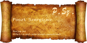 Poszt Szergiusz névjegykártya